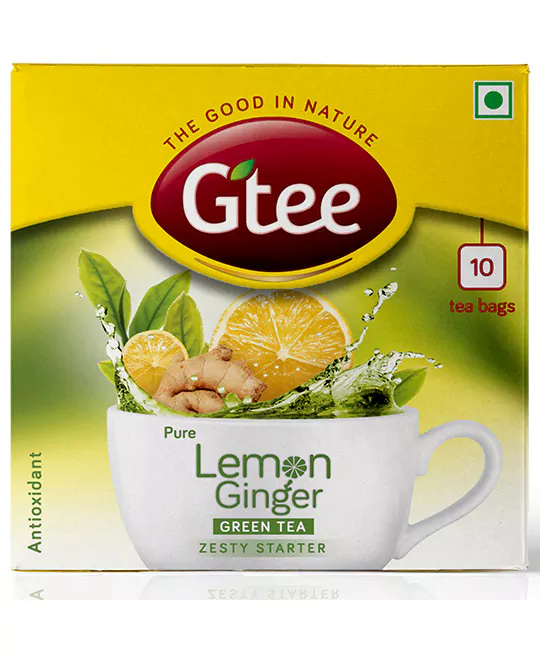 GTEE Green Tea - Lemon & Ginger, 10 Tea Bags