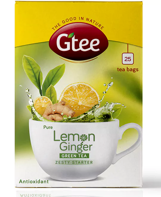 GTEE Green Tea - Lemon & Ginger, 25 Tea Bags