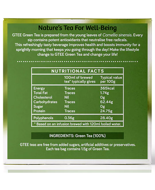 GTEE Green Tea - Regular, 10 Tea Bags