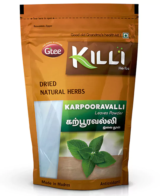 KILLI Karpooravalli | Coleus amboinicus | Omavalli Leaves Powder, 100g