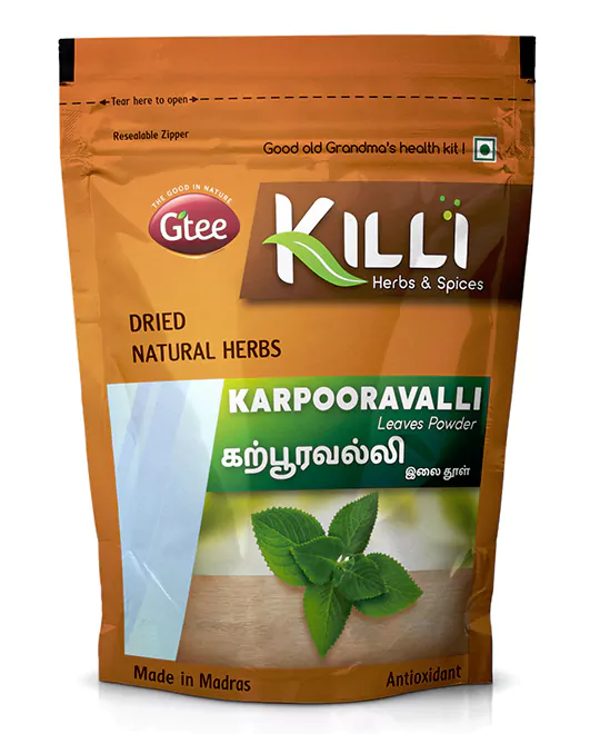 KILLI Karpooravalli | Coleus amboinicus | Omavalli Leaves Powder, 50g