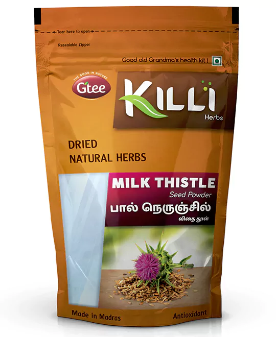 KILLI Milk Thistle | Paal Nerunjil | Silybum marianum Seed Powder, 100g