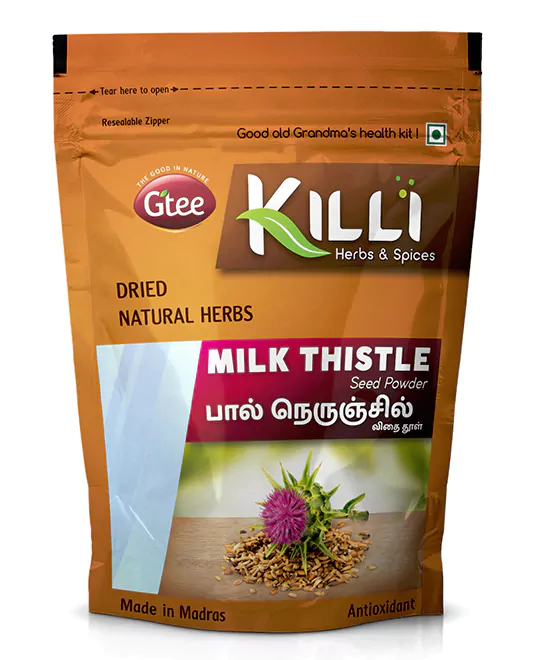 KILLI Milk Thistle | Paal Nerunjil | Silybum marianum Seed Powder, 50g