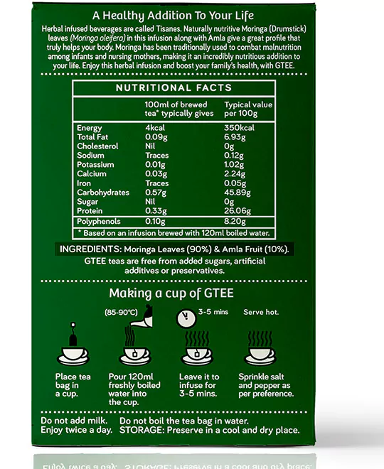 GTEE Moringa Tea, 25 Tea Bags
