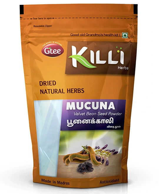 KILLI Mucuna pruriens | Black Kaunch | Poonaikali | Kapikachhu | Velvet Bean Powder, 100g
