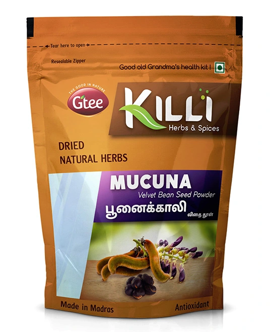 KILLI Mucuna pruriens | Black Kaunch | Poonaikali | Kapikachhu | Velvet Bean Powder, 50g