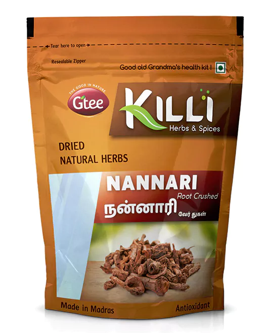 KILLI Nannari | Anantamul | Sarsaparilla Root Crushed, 50g