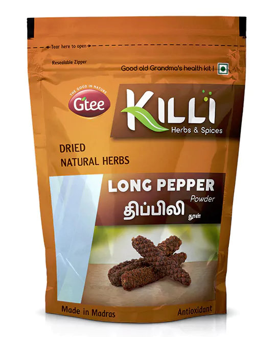 KILLI Long Pepper | Thippili | Piper longum | Pippali Powder, 50g
